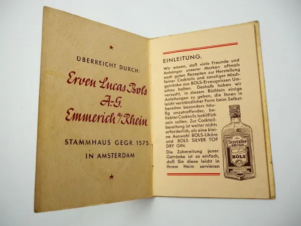alte Bols Cocktails Rezepte Likör Silver Top Dry Gin Erven Lucas Bols Emmerich