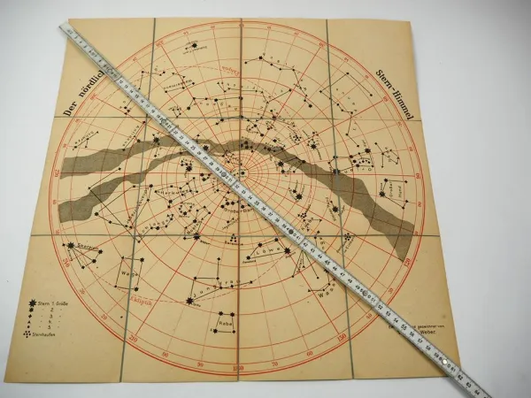 Alte Sternenkarte Der nördliche Sternenhimmel entworfen von Wilhelm Weber