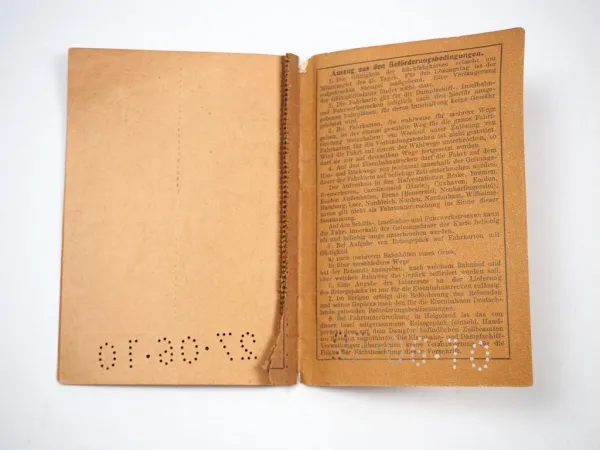 alter Fahrschein Magdeburg Hauptbahnhof Juist und zurück 1910