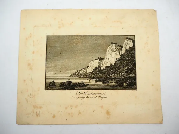Alter Stich Insel Rügen Stubbenkammer ca. 1830 J. Jung