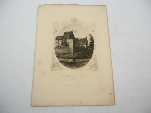 Alter Stich Ostpreussen Marienburg Nordfacade ca. 1850