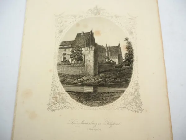 Alter Stich Ostpreussen Marienburg Nordfacade ca. 1850