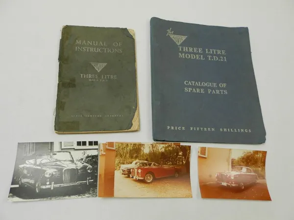 Alvis Tree Litre Model TD21 Catalogue Spare Parts Manual of instructions