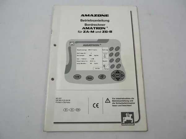 Amazone Amatron Bordrechner ZA-M ZG-B Betriebsanleitung 2006