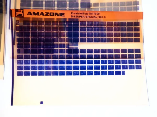 Amazone D US Trans-Mix VE ZA RPD Ersatzteillisten 1990 - 1991 Microfich