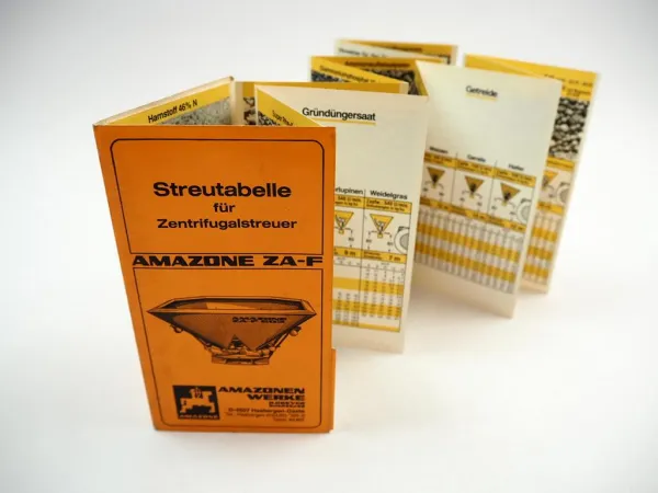 Amazone ZA-F Zentrifugalstreuer Streutabelle ca 1980