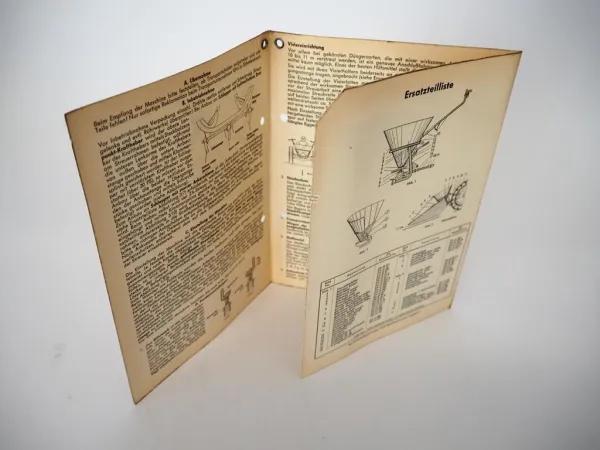 Amazone ZA Zentrifugalstreuer Kurz Betriebsanleitung ETL Streutabelle 1960
