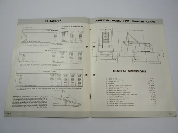 American Hoist Derrick Model 9299 Crawler Crane 165t Brochure Prospekt 1969