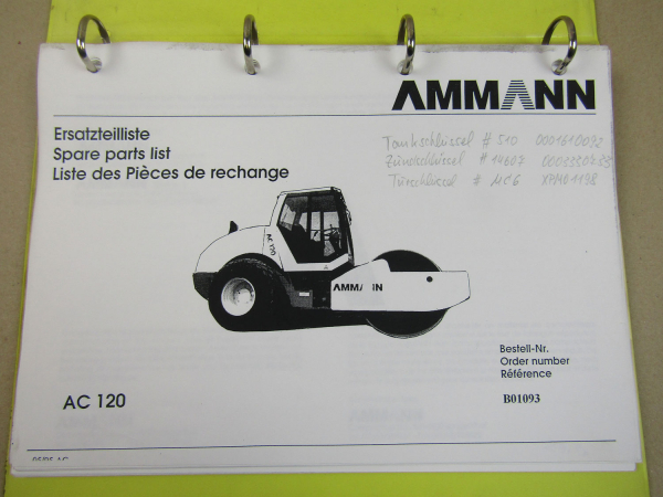 Ammann AC120 Walze Ersatzteilliste 2005 Parts List Pieces de rechange
