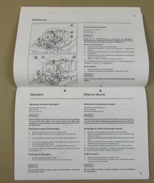 Ammann AR65 / DUOMAT DR65 Rüttelplatte Bedienungsanleitung Operation Instruction