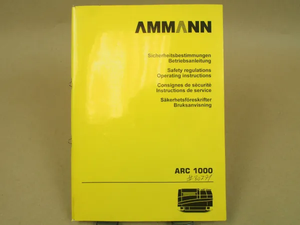 Ammann ARC1000 Verdicher Betriebsanleitung 9/1999 Bedienung Wartung