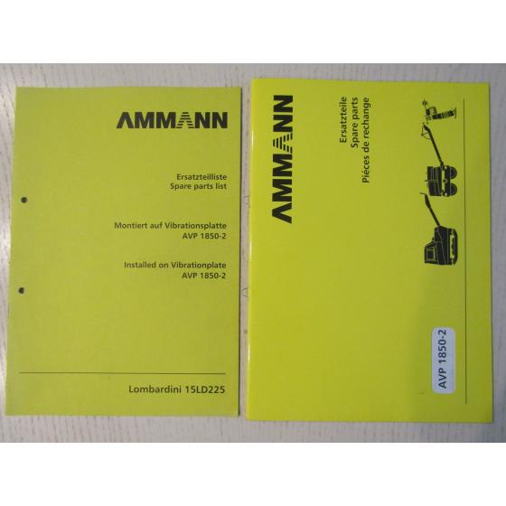 Ammann AVP1850-2 Vibrationsplatte Ersatzteilliste Ersatzteilkatalog + Lombardini