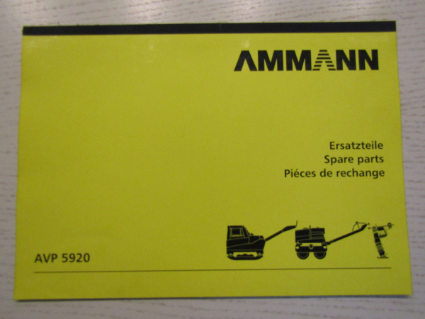 Ammann AVP5920 Rüttelplatte Ersatzteilliste Parts List Pieces de rechange 11/07