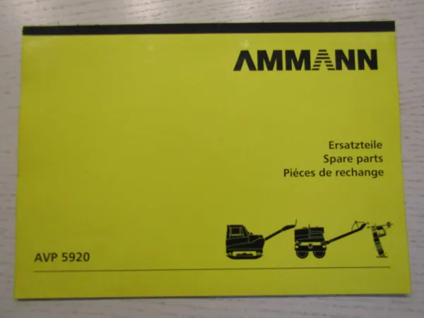 Ammann AVP5920 Rüttelplatte Ersatzteilliste Parts List Pieces de rechange 11/07