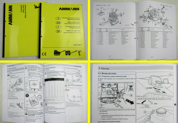 Ammann AVS 68-4 Betriebsanleitung Ersatzteilliste Operating Instructions Parts L