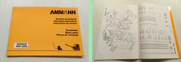 Ammann Duomat DVP2460 Betriebsanleitung Ersatzteilliste instruction parts 1992
