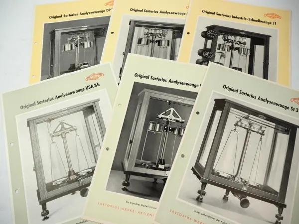 Analysen Waage & Gewichte 18 Prospekte Sartorius Werke AG Göttingen 1953