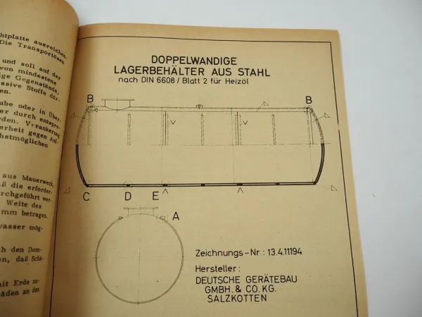 Angebotsmappe Salzkotten Tankanlagen Benzin Firmenschreiben Prospekt 1964