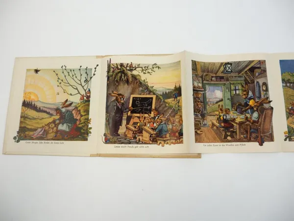 Antikes Kinderbuch Familie Hoppel zu Ostern Verlag Klautzsch Magdeburg ca. 1949