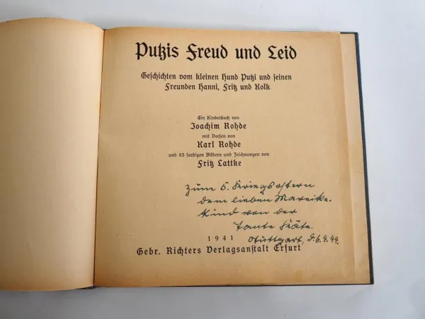 Antikes Kinderbuch Putzis Freud und Leid von Joachim Rohde 1941