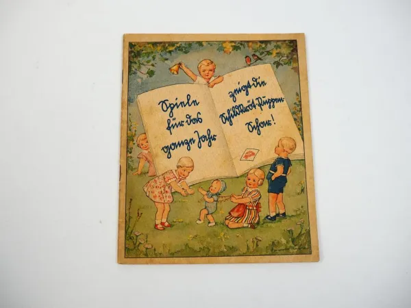 Antikes Kinderbuch Spiele für das ganze Jahr Schildkröt Puppen ca. 1930