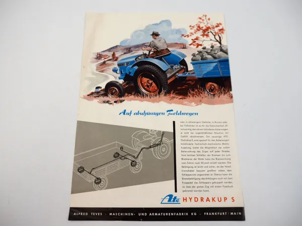 Ate Hydrakup S Ackerwagen Bremskupplung für Anhänger bis 7 to Prospekt 1962