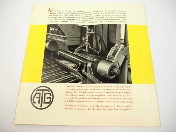 ATG Rohrpflug RB als Trecker Prospekt 1930er J. Leipzig Wasser Rohrverlegung