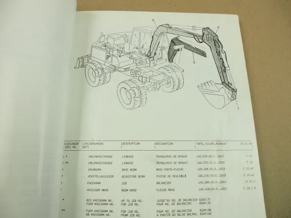 Atlas 1004 Bagger Ersatzteilliste Parts List Catalogue de pieces 4/1989