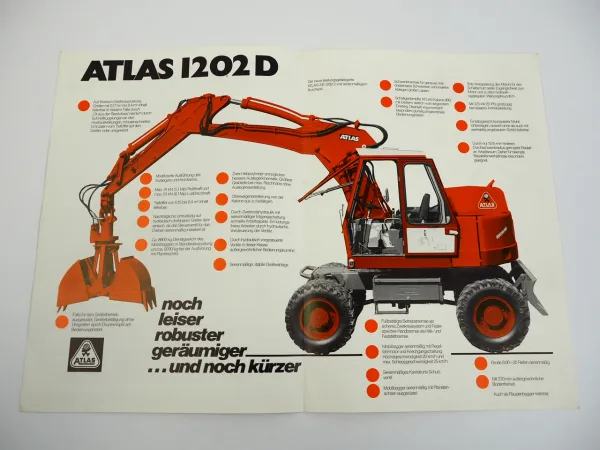 Atlas 1202D Hydraulikbagger Prospekt 1978