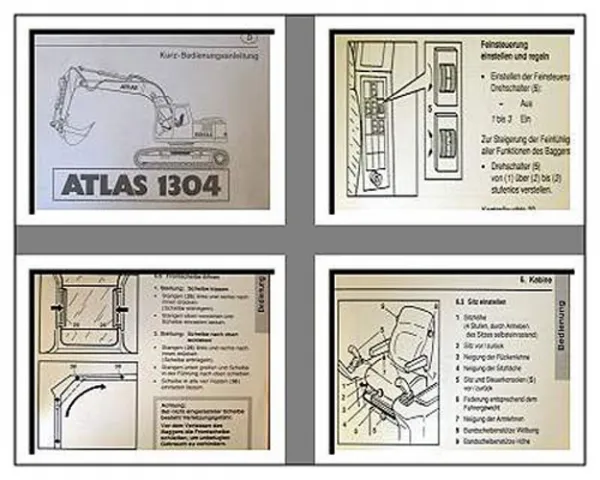 Atlas 1304 Raupenbagger Kurz - Betriebsanleitung