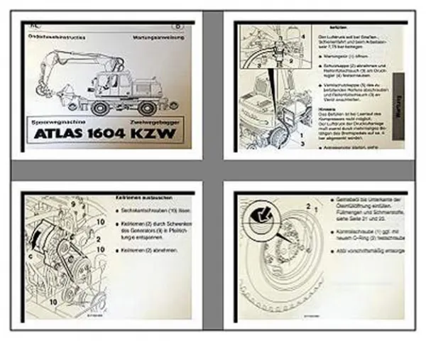 Atlas 1604 KZW Bagger Wartungshandbuch