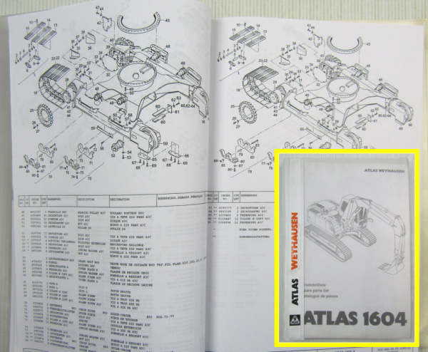 Atlas 1604 R Serie 261 Ersatzteilliste Spare parts list Catalogue de pieces