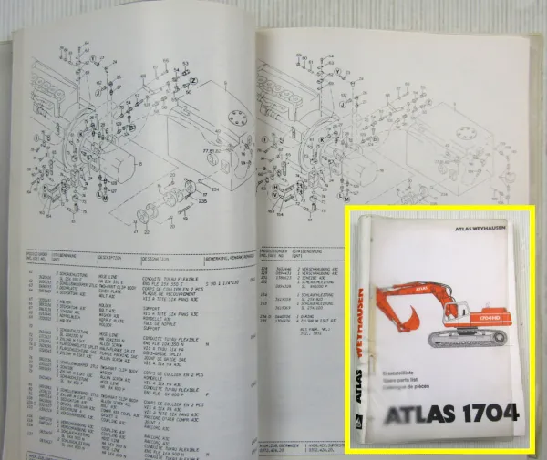 Atlas 1704 R Serie 372 Ersatzteilliste 1994 Spare parts list Catalogue de pieces