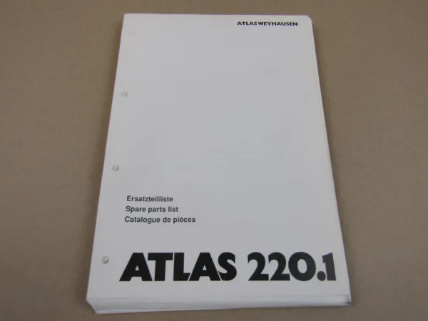 Atlas 220.1 Ersatzteilliste Parts List Pieces de rechange 12/1991