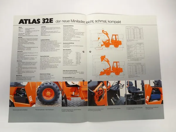 Atlas 32E Radlader Prospekt mit technischen Daten 1994