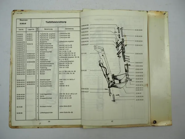 Atlas 330 Hydraulik Lader Bagger Ersatzteilliste Ersatzteilkatalog 1968