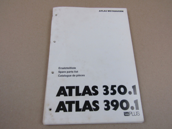 Atlas 350.1 390.1 Ersatzteilliste Parts List Pieces de rechange 7/1996