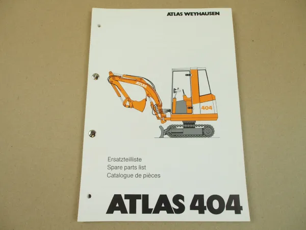 Atlas 404 Bagger Ersatzteilliste Parts List Catalogue de pieces 12/1990
