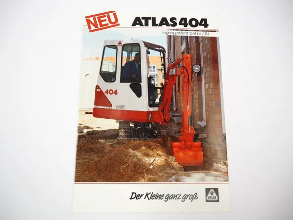 Atlas 404 Raupenbagger Minibagger Prospekt mit technischen Daten 1997