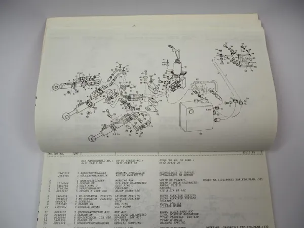 Atlas 42E/3 Radlader Ersatzteilliste Spare Parts List Catalogue pieces 1995