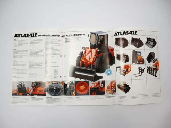 Atlas 42E Radlader Prospekt mit technischen Daten 1996