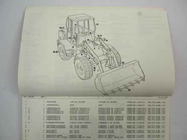 Atlas 46C Radlader Ersatzteilliste Ersatzteilkatalog Spare Parts List 1992