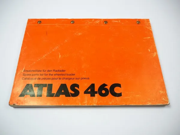 Atlas 46C Radlader Ersatzteilliste Spare Parts List Catalogue pieces 1991