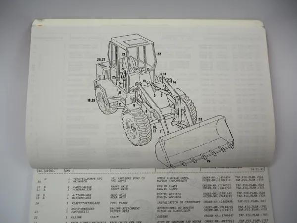 Atlas 46C Radlader Ersatzteilliste Spare Parts List Catalogue pieces 1991