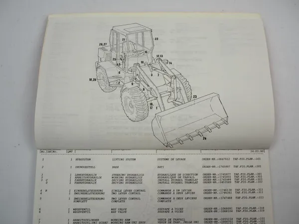 Atlas 52C Radlader Ersatzteilliste Ersatzteilkatalog Spare Parts List 1990