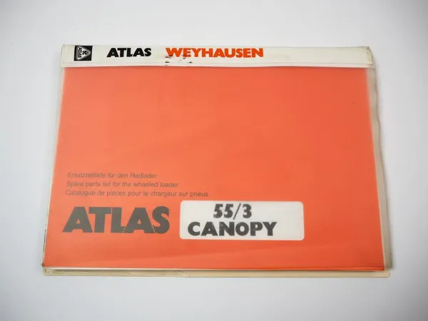 Atlas 55/3 Canopy Radlader Ersatzteilliste Parts List Catalogue pieces 2001