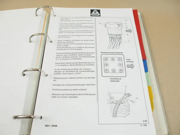 Atlas 55 Radlader Service Handbuch Werkstatthandbuch Reparaturanleitung 1998