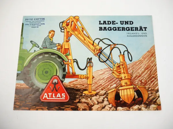 Atlas 600SH 1000 Anbaugerät Lader Bagger Prospekt 1955