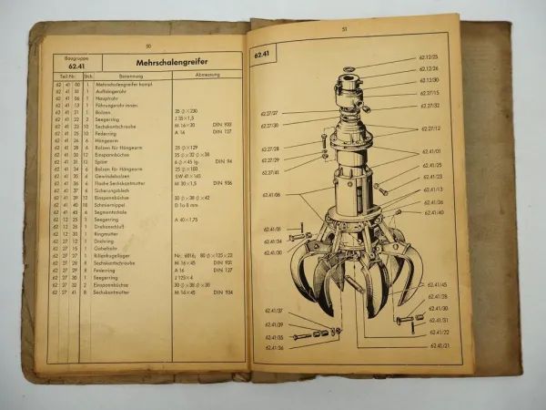Atlas 601 Lader Baggergerät Ersatzteilliste Ersatzteilkatalog 1960