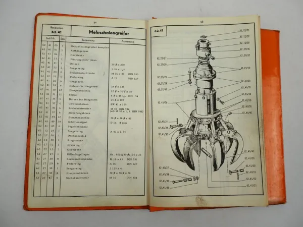 Atlas 602 Hydraulik Lader Bagger Ersatzteilliste Ersatzteilkatalog ca. 1960
